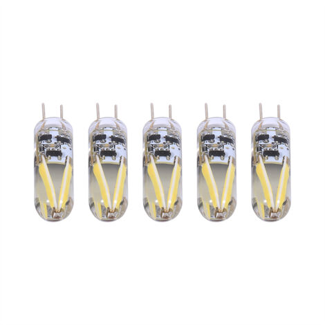 Lot de 5 ampoules LED G4 blanches de rechange, 12 V AC/DC, 1,5 W (1/5)