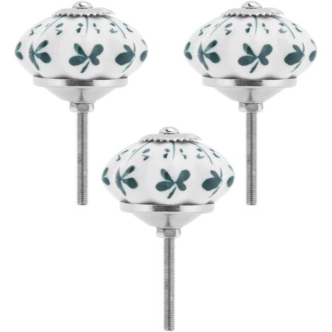 Lot de 3 poignées décoratives modernes à pousser et à tirer pour portes, tiroirs et meubles (vert foncé) (1/5)
