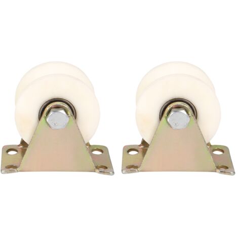 Lot de 2 poulies de 50 mm de diamètre en acier pour porte coulissante, type V, pour rail de guidage. (1/5)