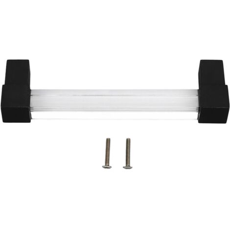 Poignées de tiroir en acrylique noir à un trou, pour meubles de cuisine et commodes. Entraxe des trous : 96 mm. (1/5)