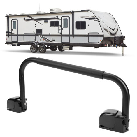Poignée de maintien pour camping-car offrant une prise en main sécurisée pour entrer et sortir. Poignée pliante en alliage d'aluminium pour porte d'entrée de camping-car ou caravane. (1/4)