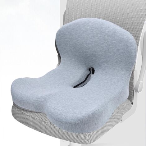 Coussin de siège auto avec soutien lombaire amovible en mousse à mémoire de forme et dossier ergonomique pour chaise de bureau (1/5)