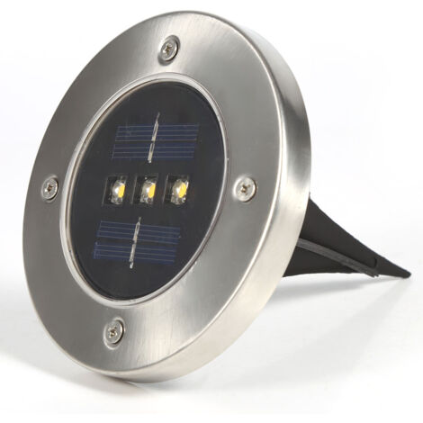 Lampe solaire enterrée à 3 LED pour pelouse, jardin ou aménagement paysager extérieur, étanche, bleue (1/2)