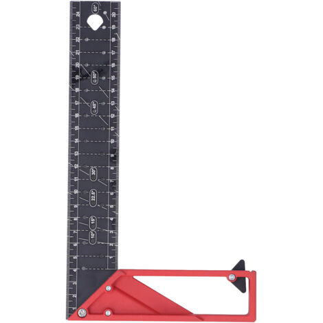 Règle d'angle droite pour le travail du bois, 30°, 45°, 90°, épaisseur réglable jusqu'à 3 mm, haute précision, universelle pour mesurer 25 cm / 9,84 pouces. (1/5)