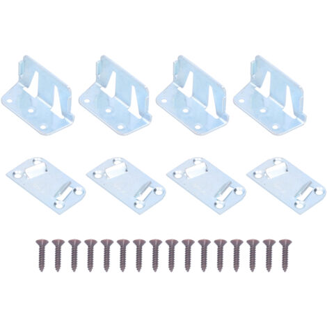 Lot de 4 supports de barrière de lit portables en acier inoxydable, robustes et résistants, pièces de rechange pour lit. (1/5)
