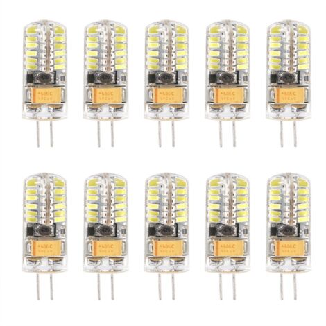 Lot de 10 ampoules LED G4 à intensité variable AC12V, ampoules cristal, blanc froid, 3W, remplaçant les 48 LED. (1/5)