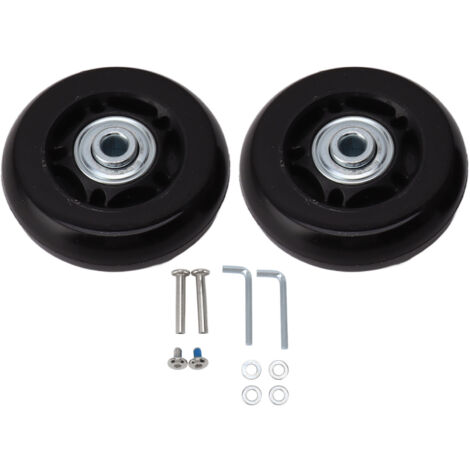 Kit de remplacement de roues pour valise à roulettes, fonctionnement silencieux, double roulement pivotant, roulements de réparation pour valise à roulettes, 60 x 24 mm / 2,4 x 0,9 po (1/5)