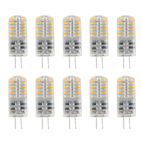 Lot de 10 ampoules LED G4 DC12V 3014, blanc chaud, 48 LED, 3 W (1/5)