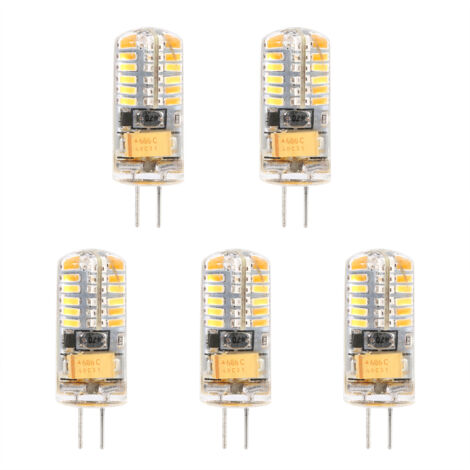 Lot de 5 ampoules LED G4 à intensité variable AC12V, ampoules cristal, blanc chaud, 3W, remplaçant les 48 LED d'origine. (1/5)