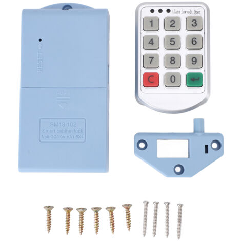 Kit de verrouillage électronique pour armoire, sans clé, avec clavier à code et serrure intelligente pour tiroirs, placards et penderies. (1/5)