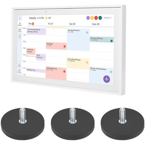 Support magnétique pour calendrier numérique de 15 pouces pour réfrigérateur, compatible avec les fenêtres de toit. Pieds de support, 3 vis à tête en caoutchouc et 1 coussinet en mousse inclus. Charge (1/4)