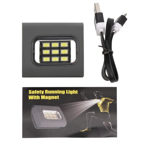 Lampe rechargeable par USB à 9 LED COB avec sangle magnétique puissante, pour la sécurité en extérieur, la course à pied et le cyclisme (1/5)