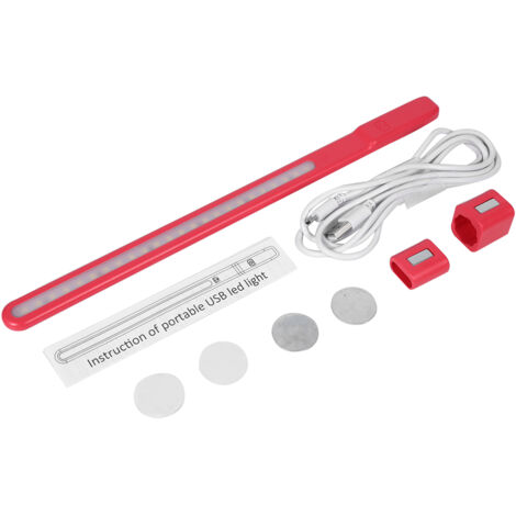 Lampe de bureau LED multifonction portable USB pour la lecture et le travail, protection des yeux, rouge