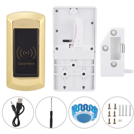 Serrure électronique à capteur intelligent pour classeur/armoire avec bracelet de déverrouillage en forme de U (dorée) (1/5)