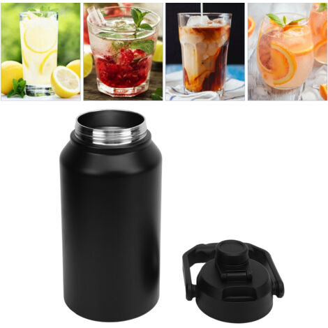 Bouteille isotherme 3L avec couvercle et poignée, large ouverture, en acier inoxydable 316, idéale pour le sport, la salle de gym et le fitness. Maintient le froid pendant 48h et le chaud pendant 24h. (1/5)