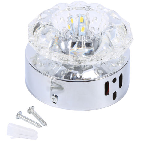 Plafonnier encastré moderne à LED en cristal 5W, suspension ronde blanc chaud (1/5)