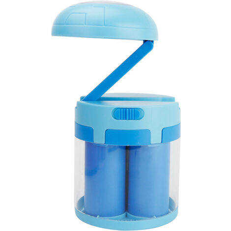 Lampe de bureau portable à économie d'énergie LED alimentée par eau de mer/eau salée et produits chimiques, lumière nocturne, bleue (1/5)
