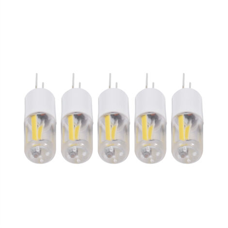 Ampoule LED à filament COB G4 AC/DC12V 1,5W, forme ronde, neuve (5 pièces, blanc froid) (1/4)