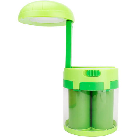 Lampe de bureau portable à économie d'énergie LED alimentée par eau de mer/eau salée et produits chimiques, lumière nocturne, verte (1/5)