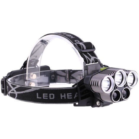 Lampe frontale LED USB 9000LM réglable et étanche pour la randonnée et le camping, lumière blanche Lumière blanche (1/5)