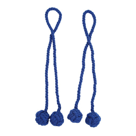 Lot de 2 attaches-rideaux à boule pour rideaux (bleu foncé) (1/5)