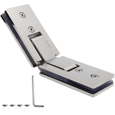 Pince de porte de salle de bain à 135 degrés, support de fixation en acier inoxydable pour verre, pour salle de bain de maison ou d'hôtel. (1/5)