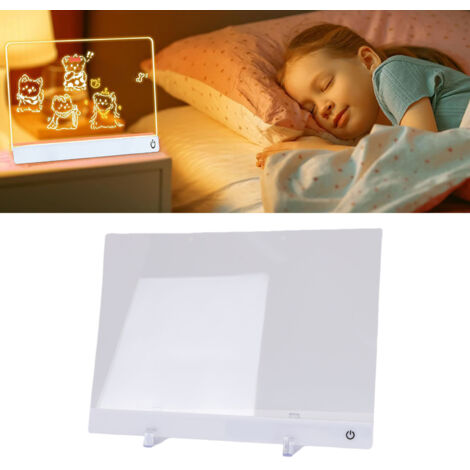 Tableau lumineux LED 7 couleurs en acrylique avec support et 7 marqueurs, 4 modes dynamiques, 35 x 25 cm (1/5)