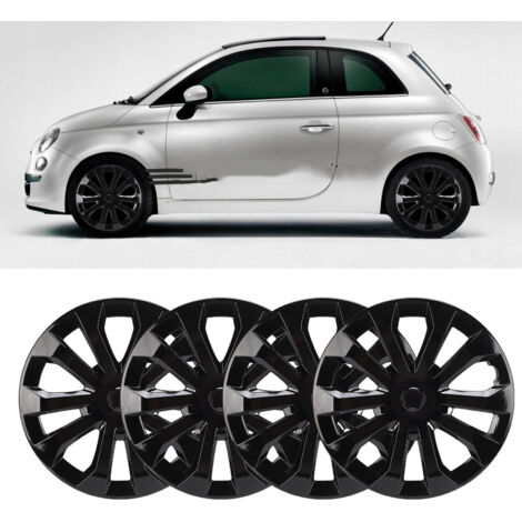 Lot de 4 enjoliveurs universels 16 pouces en ABS noir pour voitures, camions et SUV. (1/5)