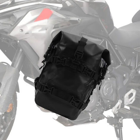 Sacoche de cadre de moto étanche 8L avec bandoulière, accessoire de moto noir
