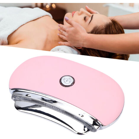 Appareil de massage facial électrique Gua Sha, outil chauffant de modelage du visage, appareil de beauté rechargeable pour les soins de la peau, rose (1/4)