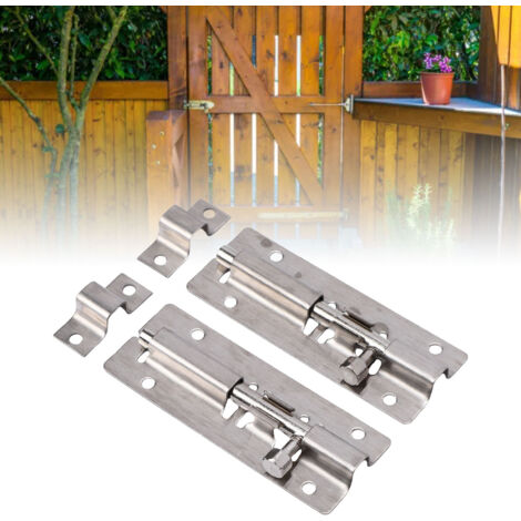 Loquet coulissant robuste en acier inoxydable 304 pour porte de grange coulissante avec cadenas, idéal pour placard, armoire ou toilettes. (1/3)