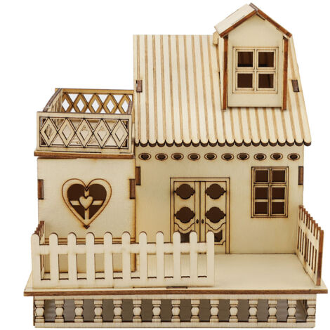 Maquette de maison miniature à monter soi-même, jolie maison de poupée avec éclairage, décoration de bureau (1/5)