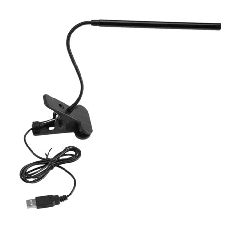 Lampe de bureau LED tactile rechargeable USB, avec pince flexible, noire. (1/5)