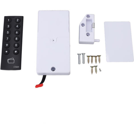 Serrure électronique à code pour armoire, avec clavier tactile intelligent et carte, compatible avec casier, armoire et classeur (noir). (1/5)