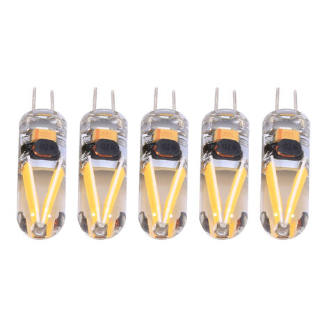 Lot de 5 ampoules LED G4 blanc chaud 1,5 W AC/DC de rechange (1/5)