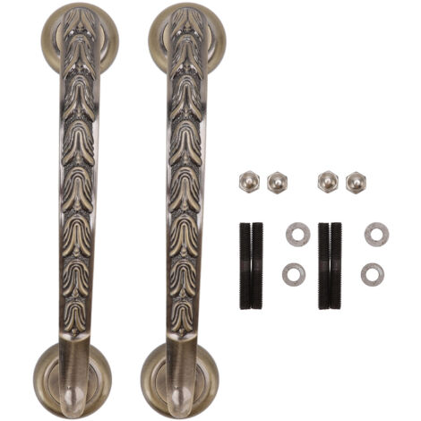 Poignée de porte antique de style européen, grande poignée de porte rétro en alliage de zinc pour armoire, placard et tiroir, 9820, bronze antique, 297 mm (1/5)