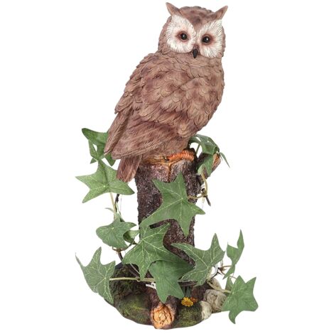 Lumière décorative solaire pour jardin en résine simulant un hibou, décoration pour pelouse
