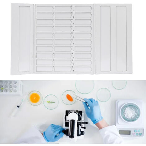 Plateau pliable en carton pour lames de microscope, capacité de 30 lames, pour laboratoire. (1/4)