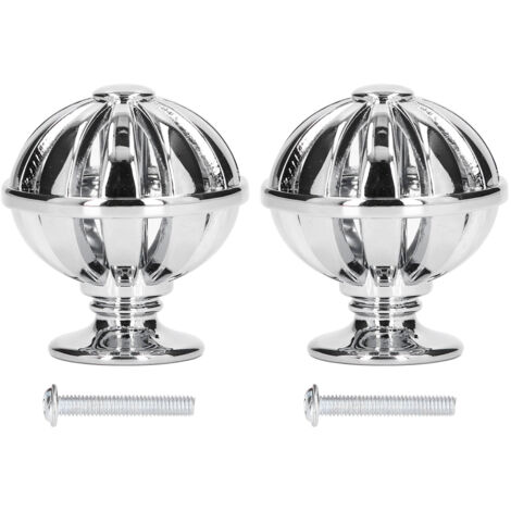 Lot de 2 boutons de meuble en forme de cage à oiseaux, en alliage de zinc, pour tiroir ou armoire, idéal pour la décoration intérieure. Modèle 366, finition chrome brillant. (1/5)