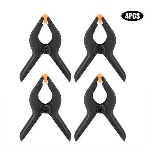 Lot de 4 pinces à ressort en nylon plastique de 15 cm (6 pouces) pour travaux manuels et menuiserie, robustes et résistantes. (1/5)