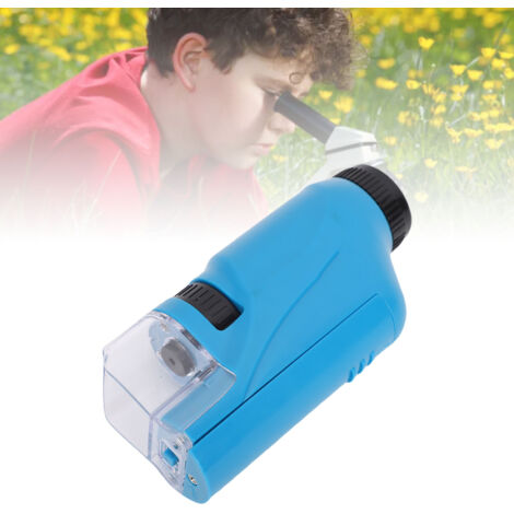 Microscope de poche à grossissement 60X-120X avec éclairage LED, microscope portable pour étudiants et expériences scientifiques