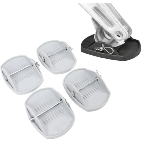 Lot de 4 cales de support stables pour pieds de caravane ou remorque, avec goupille de verrouillage de sécurité (gris). (1/5)