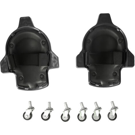 Lot de 2 genouillères à roulettes multifonctions en ABS avec roulettes universelles pour une installation au sol (noir) (1/5)