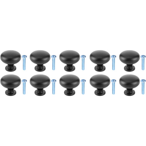 Lot de 10 boutons de meuble ronds avec vis de fixation pour tiroirs de bureau et armoires (1/5)