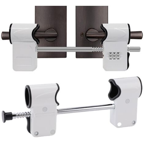 Serrure à code à 3 chiffres pour porte double, avec tige rétractable en acier allié, pour porte-fenêtre à la française, idéale pour la maison. (1/3)