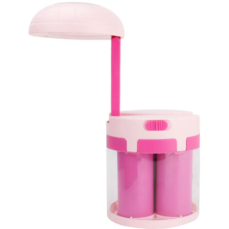 Lampe de bureau portable à économie d'énergie LED alimentée par eau de mer/eau salée et produits chimiques, lumière nocturne, rose (1/5)