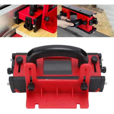 Bloc de poussée pour table de défonceuse avec 4 bandes antidérapantes et fenêtre transparente, bloc de poussée sécurisé pour la coupe du bois, compatible avec scie à ruban et dégauchisseuse. (1/5)