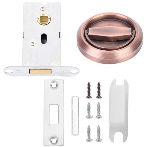 Serrure de porte en acier inoxydable avec anneau de poignée pour porte de placard, tiroir ou armoire, bronze rouge (1/5)