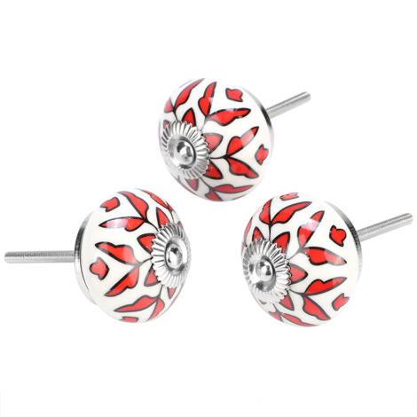 Lot de 3 poignées de porte en céramique porcelaine pour tiroirs, placards et armoires (3) (1/5)