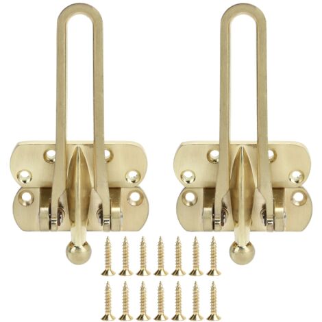 2 jeux de boucles de porte antivol en alliage d'aluminium, chaîne de sécurité, verrou de type A, assurance antivol (doré) (1/5)